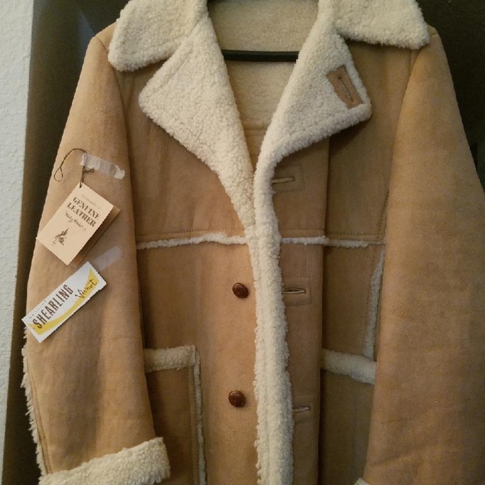 New Vintage Shearling Sheepskin Ranch Jacket